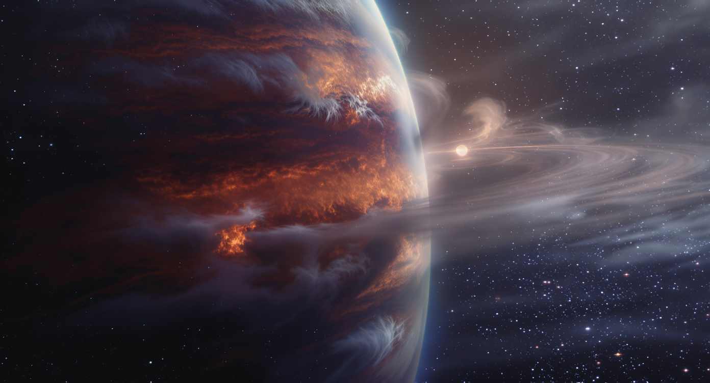 Exoplanet Atmosphäre - KI Darstellung Exoplanet Atmosphäre - KI Darstellung