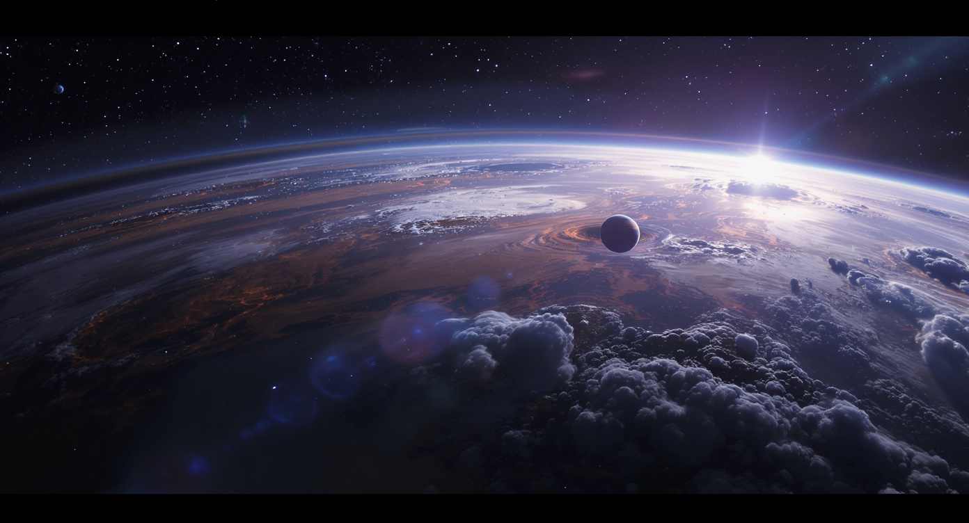 Exoplanet Atmosphäre - KI Darstellung Exoplanet Atmosphäre - KI Darstellung