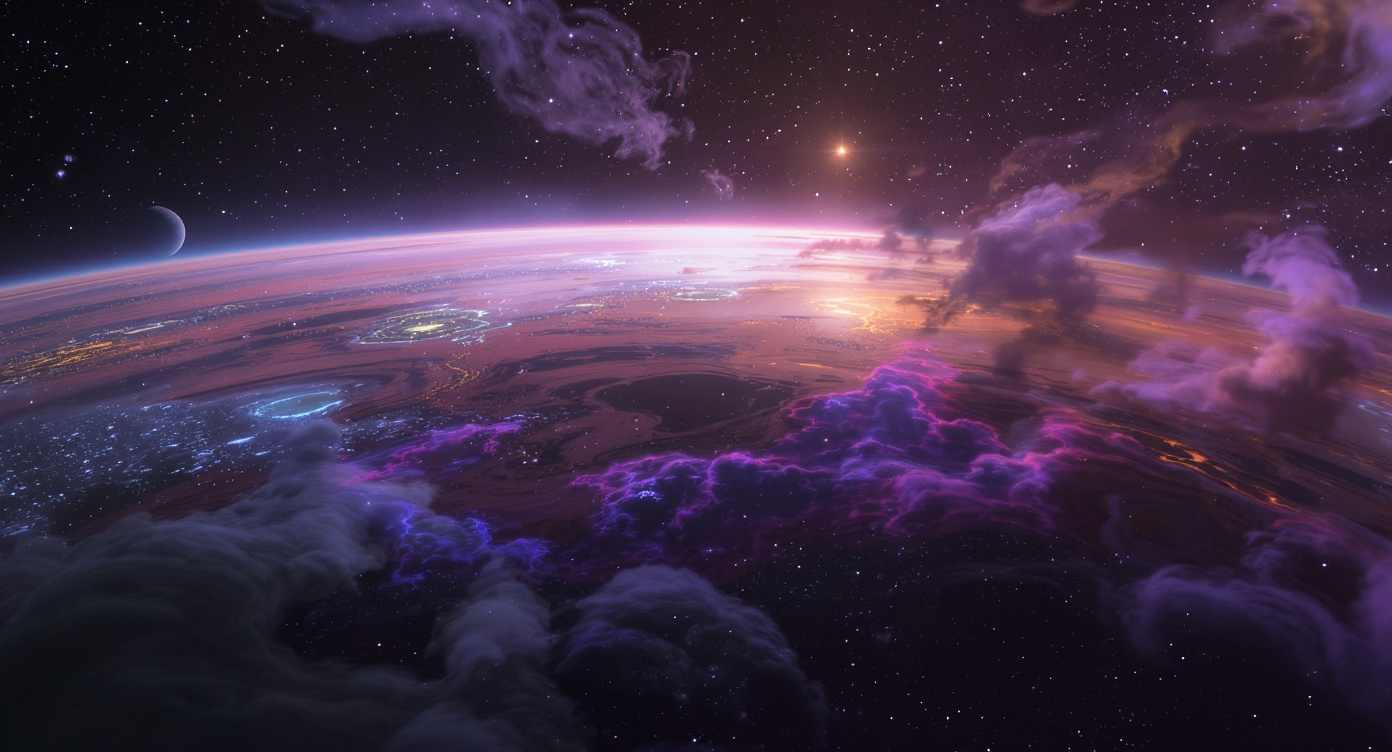 Exoplanet Atmosphäre - KI Darstellung Exoplanet Atmosphäre - KI Darstellung