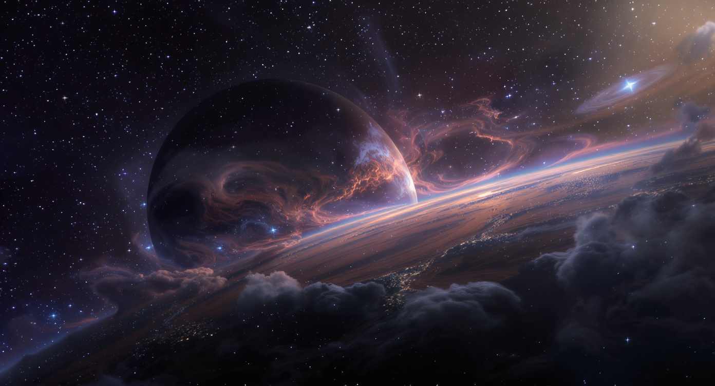 Exoplanet Atmosphäre - KI Darstellung Exoplanet Atmosphäre - KI Darstellung