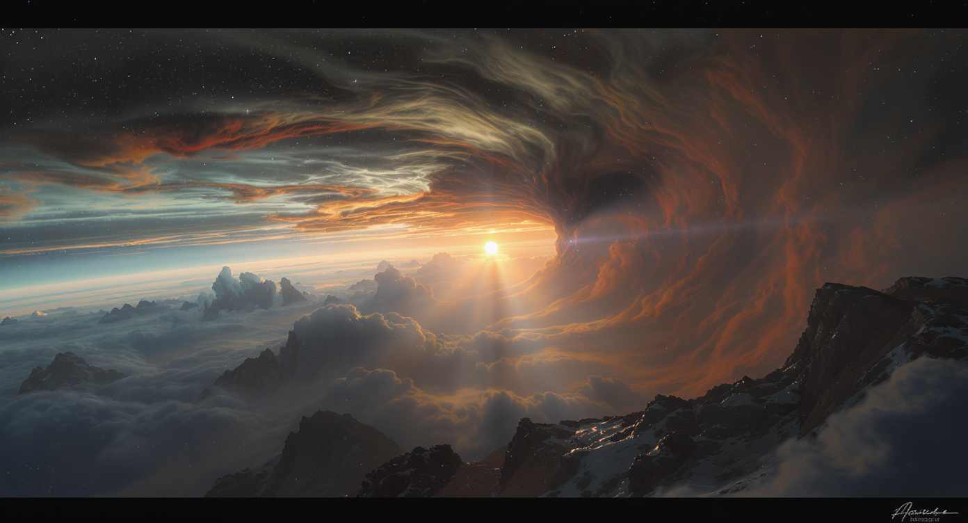 Exoplanet Atmosphäre - KI Darstellung Exoplanet Atmosphäre - KI Darstellung