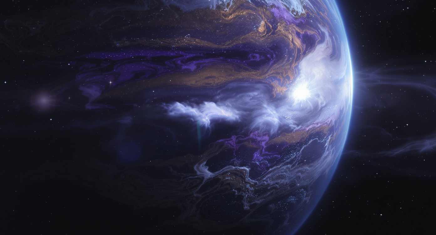 Exoplanet Atmosphäre - KI Darstellung Exoplanet Atmosphäre - KI Darstellung