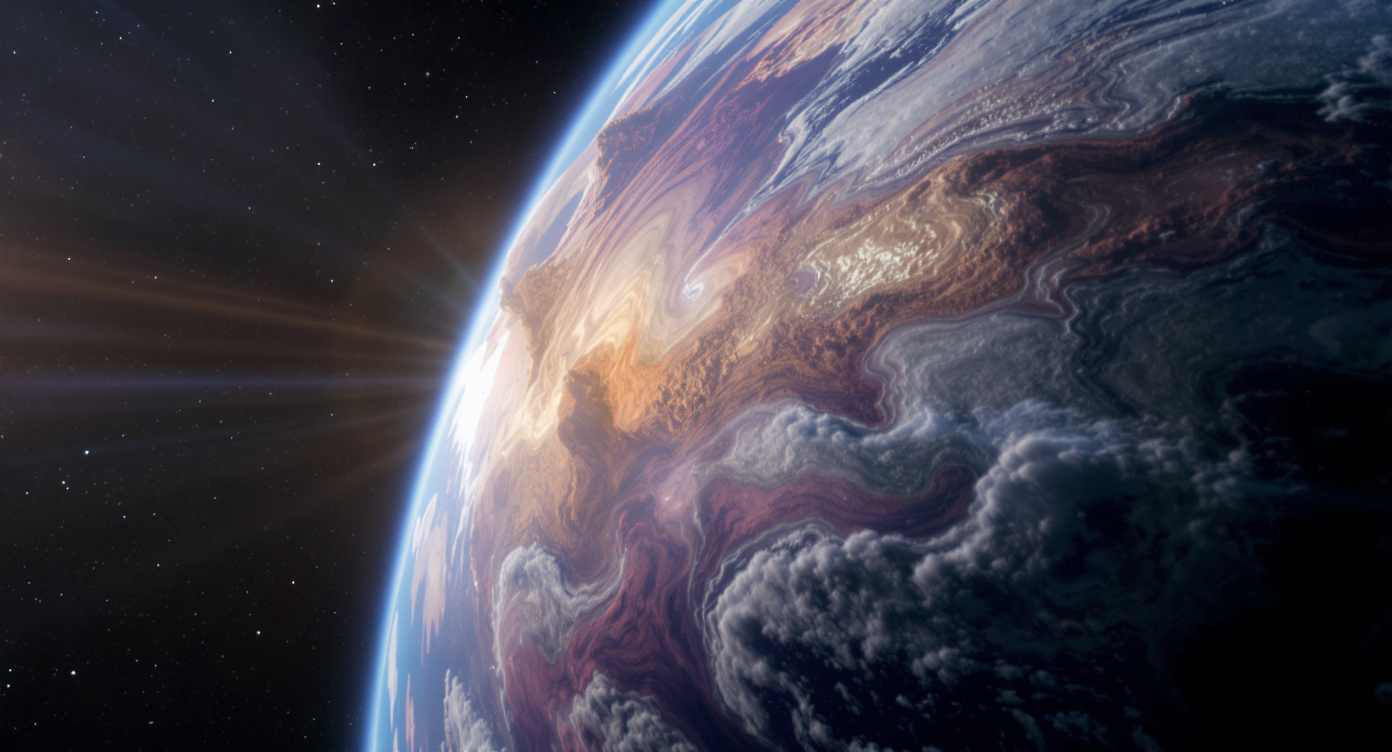 Exoplanet Atmosphäre - KI Darstellung