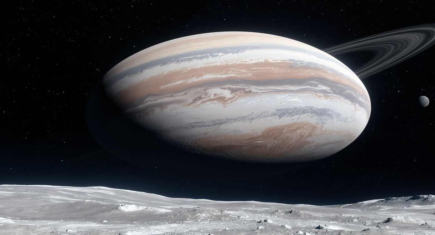 Haumea von einem seiner Monde aus gesehen