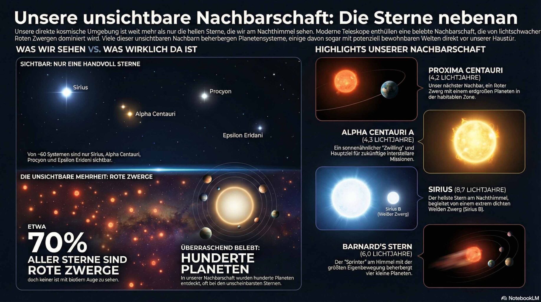 Unsere Kosmische Nachbarschaft - die nächsten Sterne und Exoplaten